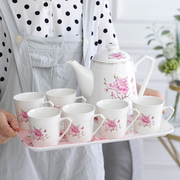 北欧式陶瓷茶壶茶杯套装，家用耐高温过滤客厅，冷水壶水杯婚庆茶具