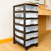 文件整理柜塑料收纳箱抽屉式收纳柜，多层透明柜子带滑轮文件收