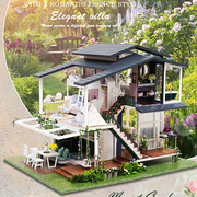 莫奈花园diy小屋，拼装法国别墅建筑，模型生日礼物女立体小房子