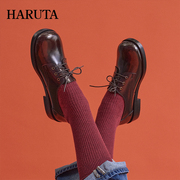 haruta4902粗跟单鞋女平底英伦，鞋子女学生百搭森日系jk制服小皮鞋