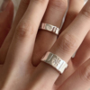 s925纯银女戒指时尚个性星芒小众，设计锆石戒指时髦简约情侣指环潮