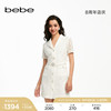 bebe2024夏季短款西装领驳领腰带收腰蕾丝连衣裙250017