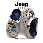 jeep儿童洞洞鞋男童凉拖鞋，吉普宝宝夏季防滑外穿沙滩鞋凉拖中大童