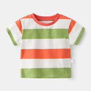 儿童夏季超薄纯棉t恤0-3岁男女童宝宝弹力，半袖上衣婴儿打底衫童装