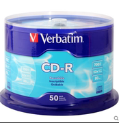 威宝CD-R刻录盘空白光盘700MB52X碟片50片CD-R素色62617
