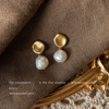 巴洛克异形淡水珍珠925银针手作设计哑光耳钉 气质耳饰复古耳环女