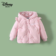 迪士尼女童羽绒服加厚冬季中小童，冬装外套儿童羽绒服，90白鸭绒(白鸭绒)