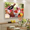 网红餐厅饭厅厨房挂简画墙画现代约水果花装饰画有框画壁画卉单幅