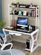 简易电脑台式桌写字桌家用卧室简约书桌书架组合一体桌学生学习桌
