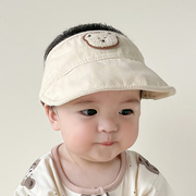 婴儿遮阳帽子夏季薄款韩版男宝宝空顶太阳帽可爱纯棉小月龄防晒帽