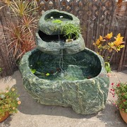 天然富贵绿原石假山流水摆件庭院户外养鱼鱼缸石头水槽荷花池石缸