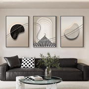 高档墙上装饰画客厅现代简约轻奢抽象艺术线条三联沙发背景墙挂画