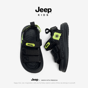 jeep男童凉鞋中大童男孩鞋，子夏款2024包头童鞋，防滑儿童沙滩鞋