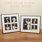 结婚照水晶桌摆组合照片，7寸10寸韩式简约婚纱照，相框摆台超窄边框