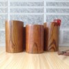 笔筒木质实木毛笔桶，创意时尚复古原木，大办公收纳木制韩国笔筒