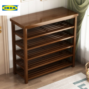 IKEA宜家乐实木鞋架家用门口可坐防尘鞋柜置物架简易客厅换鞋凳20
