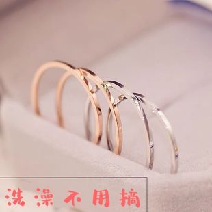 韩版尾戒玫瑰金食指(金食指)钛钢关节指环小指简约超细戒指女情侣对戒指环