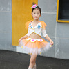女孩六一儿童节演出服装幼儿爵士舞蹈啦啦操表演服亮片蓬蓬白纱裙