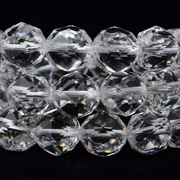 钻石切面 天然透明白水晶珠子散珠diy手工穿手链项链材料女款
