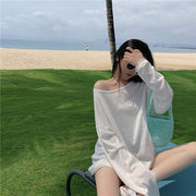 防晒衣女学生韩版宽松夏季网红冰丝，镂空中长款白色，长袖t恤上衣ins