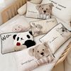 A类卡通可爱动物竹棉枕套单个装 儿童宝宝纱布单人枕头套成人枕巾