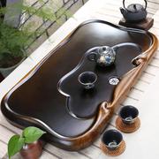 黑檀木茶盘家用整块实木茶海茶台小号长方形，原木花梨托盘简约排水