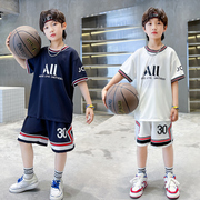 儿童篮球服套装夏季中大童，30号库里速干球衣男童，运动短袖训练服