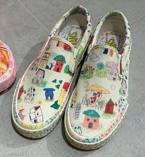 日本直邮vansslip98dx涂鸦手绘复古情侣男女帆布鞋