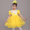 儿童蓬蓬裙演出服幼儿小星星舞蹈表演服装可爱娃娃黄色公主裙
