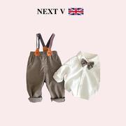 英国next婴儿绅士套装男童秋装，英伦风男宝宝周岁礼服儿童休闲套装