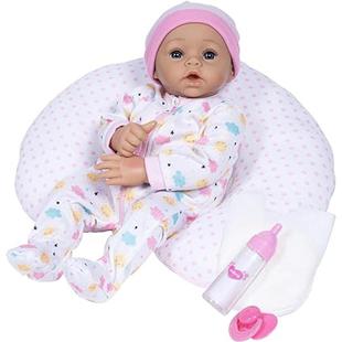ADORA Sunshine 14 英寸逼真娃娃 带哺乳枕套装和 7 件玩偶配件