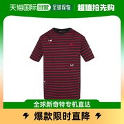 香港直邮McQMCQ 男士红色与黑色条纹T恤 291571-RKT07-6054男潮流