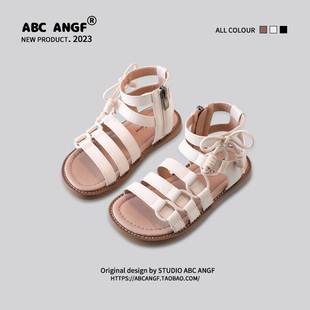 abcangf2023夏季儿童罗马凉鞋，韩版凉靴软底，女童露趾凉鞋