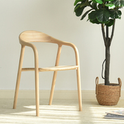 vima实木扶手椅子现代简约家用白蜡木原木靠背椅书房椅实木餐椅