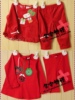 不退换外贸原单婴儿全棉天鹅绒圣诞红色长袖裤子两件套装