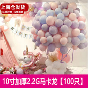 100只气球装饰结婚儿童周岁生日派对马卡龙汽球场景布置加厚混色