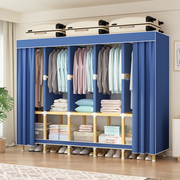 衣柜家用卧室柜子出租房用简易非折叠布衣柜(布衣柜，)实木结实耐用收纳衣橱