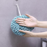 日式雪尼尔挂式擦手球厨房，不掉毛抹布浴室卫生间吸水速干擦手巾