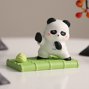 创意熊猫摆件手机支架办公桌面装饰工位解压神器周边文创生日礼物