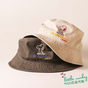 日本snoopy史努比可爱刺绣帽子，渔夫帽太阳帽