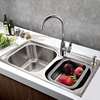 厨房304不锈钢水槽双槽套餐一体成型水池加厚洗菜盆家用单洗碗池