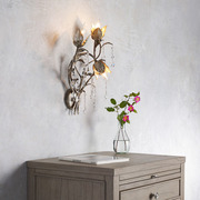 意大利铁艺复古壁灯法式花草，复古创意客厅卧室，走廊个性艺术壁灯具