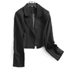 c852短款黑色西装外套女春秋款，2023休闲高级设计感小众小个子西服