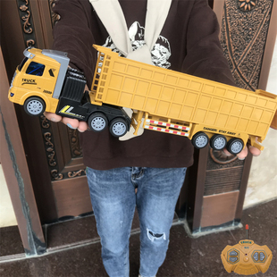 电动无线遥控工程车货柜车脱挂运输车儿童玩具车重型卡车模型男孩