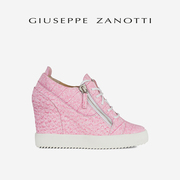 Giuseppe ZanottiGZ女士鳄鱼压纹双拉链坡跟运动鞋