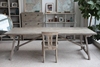 法式美式田园乡村侘寂风格，家具实木老松木头，长餐桌子原木自然长桌