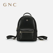 GNC双肩包女休闲百搭软皮旅行黑色背包大容量商场同款