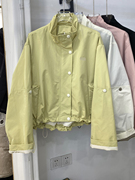 鹅黄色立领夹克外套，女2024年春季韩版减龄，小个子宽松休闲上衣