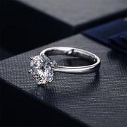 pt950铂金钻石戒指男女士钻戒，18k白金指环，求婚送女友闺蜜礼物
