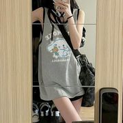 日系可爱软妹奶灰色玉桂狗短袖T恤女夏季宽松小众设计感上衣